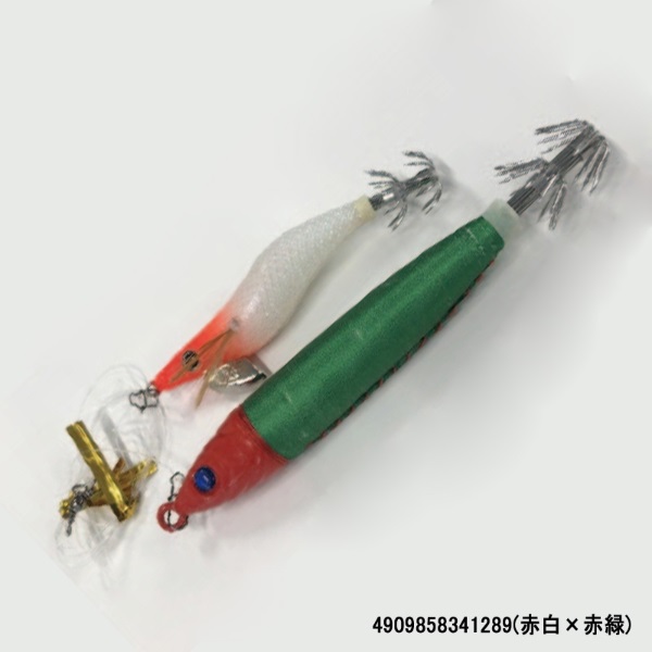 速攻イカメタル仕掛セット 30号(赤白×赤緑)